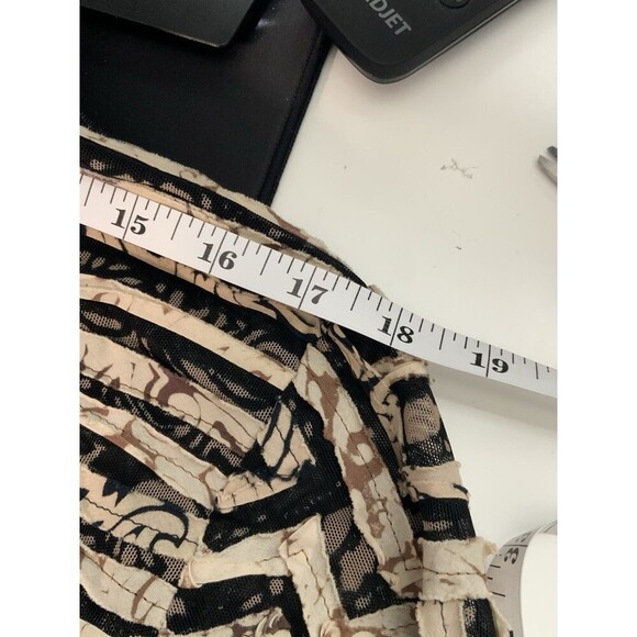 Chico’s Women’s 2 US L Black Mesh With Fabric Strips Trim Mandarin Collar Jacket - Picture 7 of 10